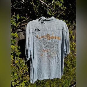 100% Silk Men’s Tommy Bahama Paradise Island Blue Shirt